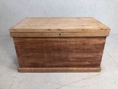 Pine Trunk, Antique style pine trunk, sturdy Construction , with side handles, bleached appearance