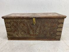 Zanzibar Chest with studded brass detailing, rising lid, handles to each end and internal