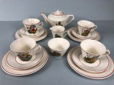 Wadeheath : A vintage 20th Century circa 1940s / 1950s ceramic Walt Disney miniature tea service