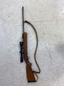 BSA under lever air rifle with wide angle scope