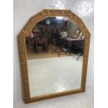 Gilt Frame Mirror, modern Gilt framed mirror the frame with boarder decoration of flowers