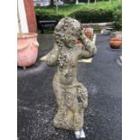Concrete garden statue of a woodland nymph, approx 86cm tall