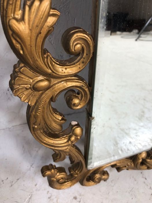 Gilt Frame Mirror, bevelled glass mirror in a rococo style gilt frame approximately 83 x 50 cm - Image 5 of 6