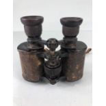 WW1 period binoculars, A pair of Imperial 6x binoculars in brown leather case