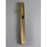 Fountain pen by maker JINHAO with Gold coloured dragon with red eyes overall length 14cm