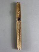 Fountain pen by maker JINHAO with Gold coloured dragon with red eyes overall length 14cm