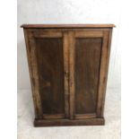 Reproduction Antique Cupboard, small 19th century style mahogany two door utility or side cupboard