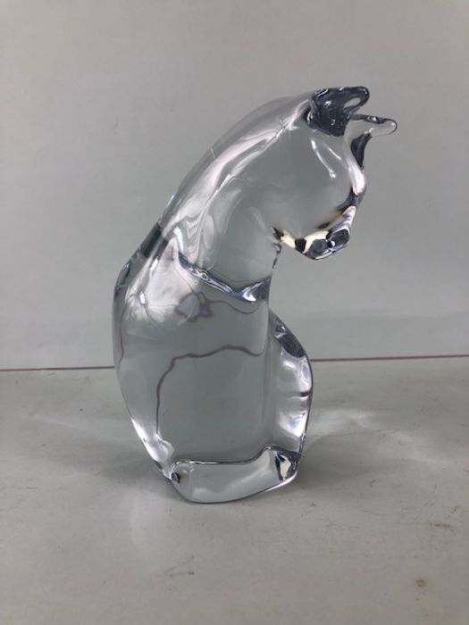 Art Glass, Studio Glass study of a siting cat signed at base Daum France approximately 21cm high - Image 2 of 5
