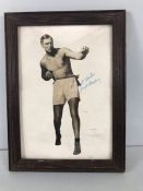 Boxing photograph, of Jack Dempsey in a frame signed Best wishes Jack Dempsey approximately 8x10