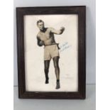 Boxing photograph, of Jack Dempsey in a frame signed Best wishes Jack Dempsey approximately 8x10