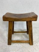 Rustic Stool, Chinese style rustic Elm stool of provincial manufacture approximately 48 x 25 x 52cm