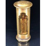 Religious Icon, highly unusual 19th century French brass revolving Cylinder pocket votive containing