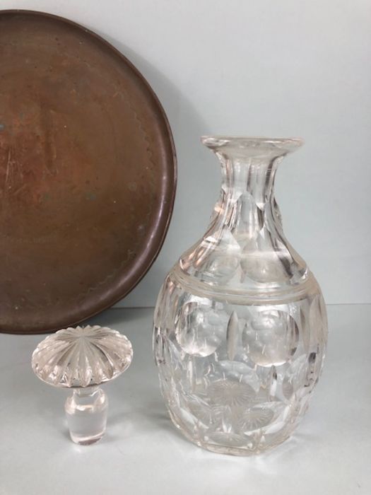 Miscellaneous lot, to include Glass decanter, The Georgian sealing set, copper tray, pewter bowl, - Image 13 of 15
