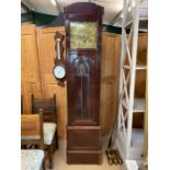 Mid 20th Century Longcase clock with earlier style brass dial marked Geo. Goulde, South Molton, with