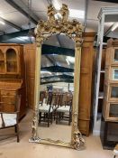 Very large Antique gilt framed, highly ornate mirror, with foliate decoration, approx 250cm x