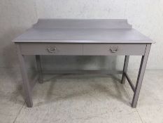 Hall table, Modern Grey painted hall table with 2 drawers and antique style drop handles