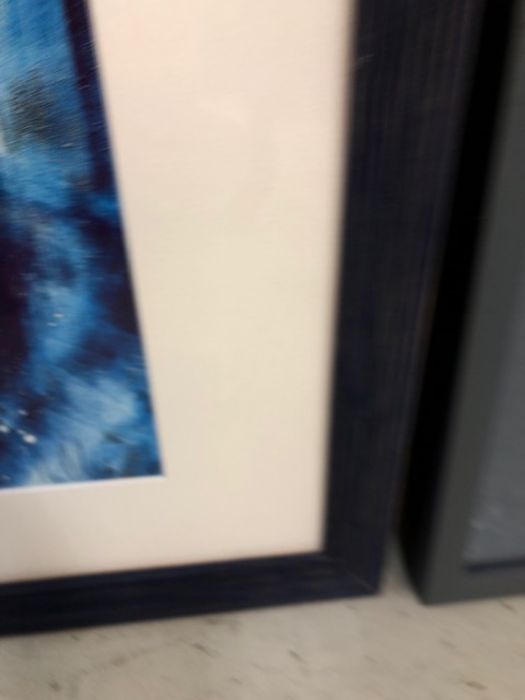 Modern prints, 2 modern framed prints one of a leaping salmon, one of a sea scape. - Image 3 of 4