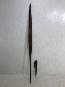 Oceanic, Polynesian, New Guinea, Tribal club, Wooden Paddle club from New Guinea approximately 184cm