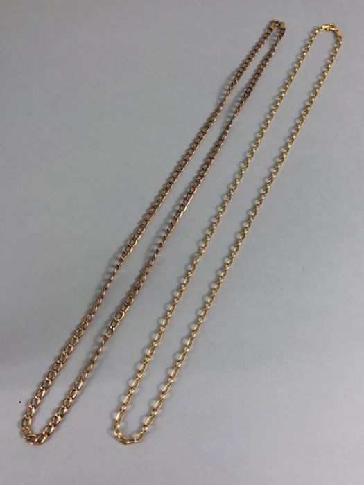 Two 9ct Gold necklaces each approx 54cm in length and total weight approx 6g - Image 4 of 6