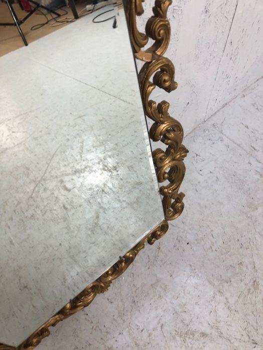 Gilt Frame Mirror, bevelled glass mirror in a rococo style gilt frame approximately 83 x 50 cm - Image 4 of 6