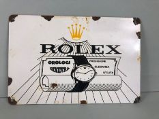 Enamel sign, small enamelled sign for Rolex watches approximately 30 x 20cm