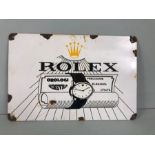 Enamel sign, small enamelled sign for Rolex watches approximately 30 x 20cm