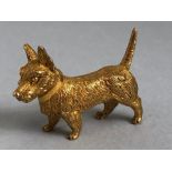 Gold Metal Broach beautifully fashioned as a study of a West Highland terrier approximately 11.4g