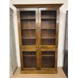 Reproduction Antique book case, early 19th century style 2 section library book case 4 doors with