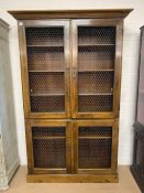 Reproduction Antique book case, early 19th century style 2 section library book case 4 doors with