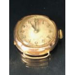 9ct Gold ladies strap watch of un-named generic make
