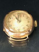 9ct Gold ladies strap watch of un-named generic make