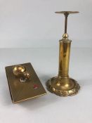 Victorian Brass novelty ink blotter with a chick looking at a Ladybug on top and a R. W. Winfield