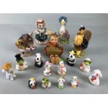 Collection of china figurines to include Beatrix Potter and miniatures by KC