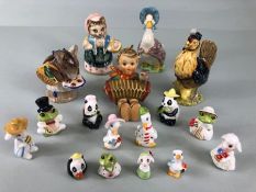 Collection of china figurines to include Beatrix Potter and miniatures by KC