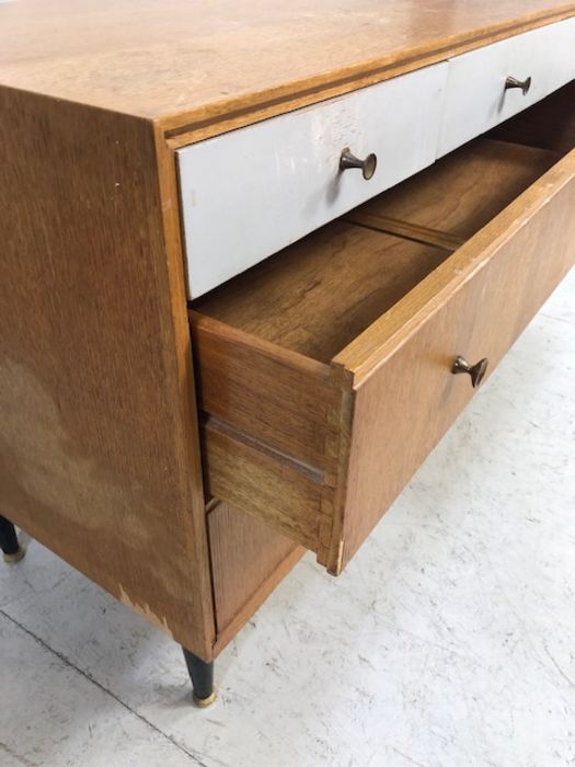 1970s Meredew sideboard, classic blonde oak veneer, two drawer sideboard with three top drawers in - Image 6 of 6
