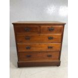 Antique Furniture, Edwardian chest of drawers with a run of 3 drawers with 2 above, brass folding