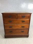 Antique Furniture, Edwardian chest of drawers with a run of 3 drawers with 2 above, brass folding