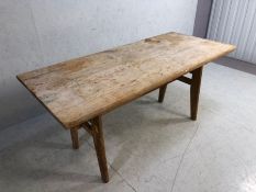 Refectory table, 20th century Pine Refectory table approximately 160 x 70 x 72cm.