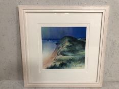 Modern art print, Framed limited edition print by Peter Wood, Sailing at Branscombe, East Devon,