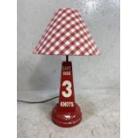 Table lamp, modern table lamp in the style of a speed marker buoy