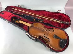 Violin and Case, Violin of German manufacture label in side reads Manufactured in Berlin Special