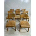 Mid Century chairs, 8 Vintage TECTA design plywood stacking chairs