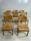 Mid Century chairs, 8 Vintage TECTA design plywood stacking chairs