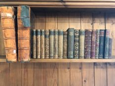Antique Books, a collection of quarter, half and full leather bound books in French and German to