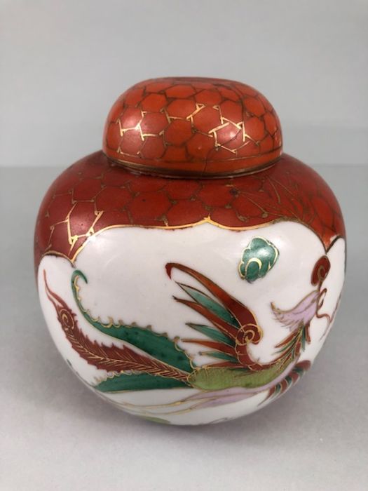 2 Chinese ginger jars, one decorated with a scene of courtiers the other with a dragon, and a - Image 3 of 13