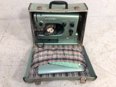 Sewing machine, vintage Hsqvarna Viking electric portable sewing machine, in case.