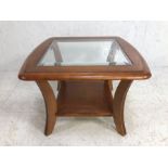 Coffee table, Modern coffee / side table with glass insert top approximately 23 x 23 x 17cm