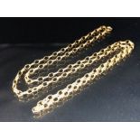 9ct Gold circular linked necklace approx 54cm in length and 2.5g