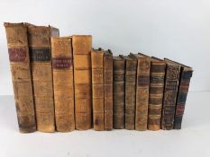 Antique Books , collection of Quarter, Half and Full leather bound books, to include Don Quixote