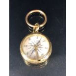 Gold metal watch chain fob made as a compass A.F approximately 5.9g